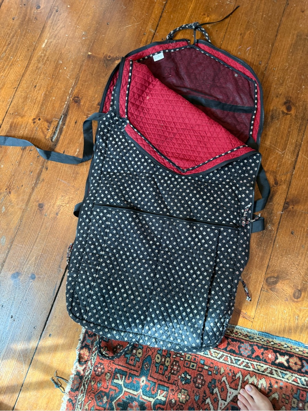 Classic Black Vintage Vera Bradley Garment Bag